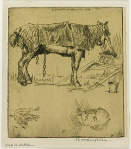 Plaat met schetsen door Donald Shaw MacLaughlan