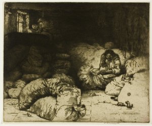 De slapende voddenverkoper