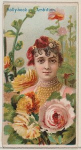 Hollyhock: Ambitie, uit de serie Floral Beauties and Language of Flowers N75 voor Duk...