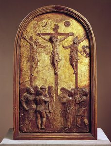 Kruisiging, derde kwart van de 15e eeuw of 19e eeuw (papier-maché)