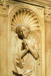 Een van de drie theologische deugden (detail) door Donatello