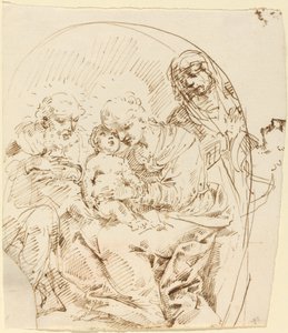 Heilige Familie met Sint-Anna en Vrouwelijk Hoofd in Profiel door Donato Creti