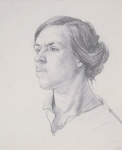 Hoofd van een Jonge Vrouw door Dora Carrington