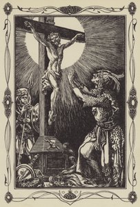 De Bekering van Sir Palamides (litho). door Dora Curtis