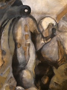 Abstracte figuren omhelzen elkaar
