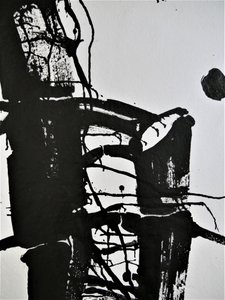 Dynamische abstracte penseelstreken door Doris Schmitz