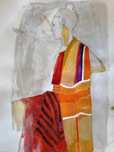 Elegant gestreept model door Doris Schmitz