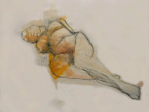Expressieve naaktschets door Doris Schmitz
