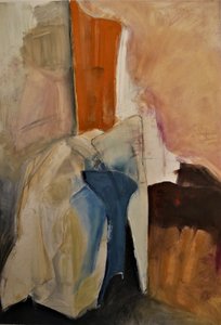 Oranje-blauwe abstracte vormen