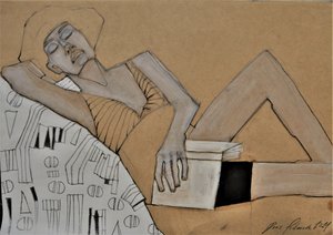 Ontspannen vrouw die aan het lezen is door Doris Schmitz