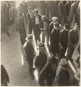 [Eerste dagen werkloosheidsuitkering in Californië: Wachten om een aanvraag in te dienen]. door Dorothea Lange