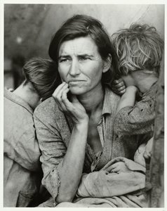 Portret van Florence Owens Thompson door Dorothea Lange