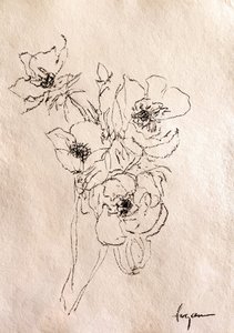 Verfijnde bloemenschets door Dorothy Fagan