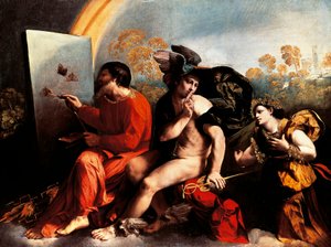 Jupiter en schilder door Dosso Dossi
