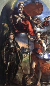 Madonna en Kind met St. George en St. Michael