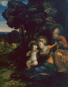 Rust tijdens de vlucht naar Egypte, door Dosso Dossi, in de Uffizi Galerij in Florence door Dosso Dossi