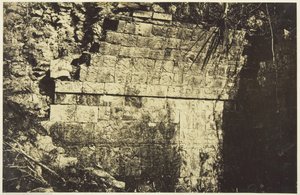 Palais Du Cirque in Chichen-Itza, Interieur van een Zaal, 1859 door Désiré Charnay