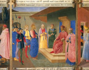 Christus voor Kajafas, (detail) door Duccio di Buoninsegna