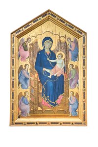 Madonna en Kind op de troon met engelen door Duccio di Buoninsegna