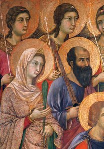 Maestà van Duccio Altaarstuk in Kathedraal van Siena, (detail) door Duccio di Buoninsegna