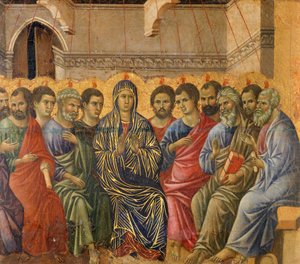 Pinksteren (detail) door Duccio di Buoninsegna