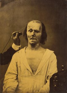 Een ontspannen gezicht links, Diepe aandacht rechts, 1854-1856, gedrukt 1862
