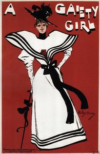 Poster voor de musical comedy A Gaiety Girl door Sidney Jones, 1893