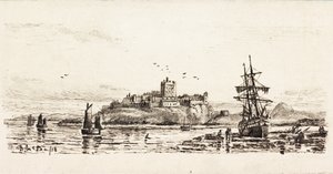 Nederlandse schoener gestrand bij Bamburgh door Duncan F. McLea