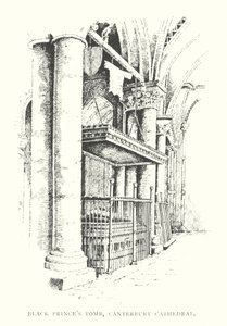 Graf van de Zwarte Prins, Canterbury Cathedral (litho) door Duncan Moul