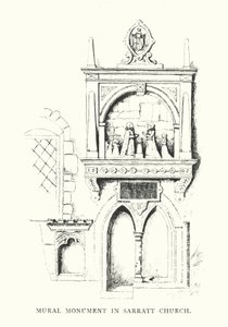 Muurschildering in de kerk van Sarratt door Duncan Moul