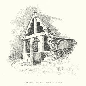 De portiek van West Horsley Kerk door Duncan Moul