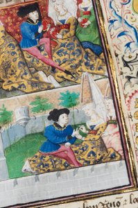 Pagina uit "La Belle Dame Sans Merci" door Alain Chartier, Parijs, begin 15e eeuw door Dunois Master