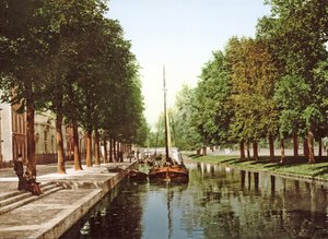Zeilboot op de Prinsengracht in Den Haag, 1890-1900