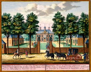 Bekenstein Lusthuis, uit Het Zeganpralent Kennemerlant door Hendrick de Leth en Matthias Brouerius Van Nidek, gepubliceerd ca. 1700-30