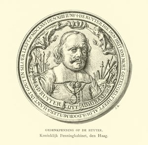 Herdenkingsmedaille van admiraal Michiel de Ruyter door Dutch School