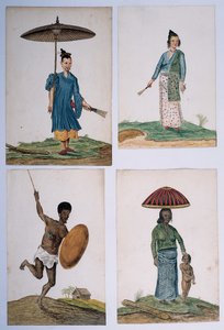 Tekening uit een album van inboorlingen van Brazilië, Afrika, Perzië en Oost-Indië