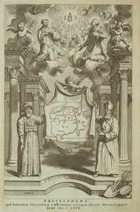 Frontispice van China Illustrated door Athanasius Kircher (1601-80) 1667 door Dutch School