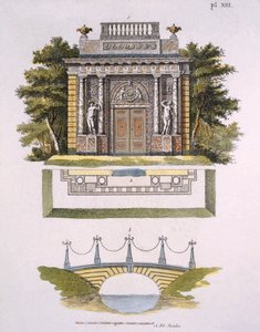 Tuinversieringen, uit Magazine of Garden Gems door G. van Laar, gepubliceerd 1802 door Dutch School
