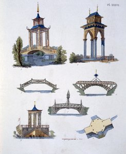 Tuinversieringen, uit Magazine of Garden Gems door G. van Laar, gepubliceerd 1802