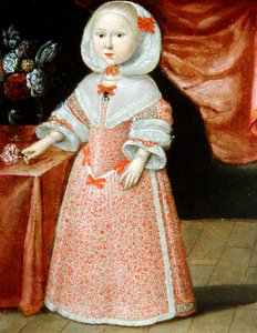 Meisje met een Roze en Witte Bloem, c.1640 door Dutch School