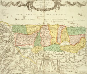 Kaart van het Heilige Land, uitgegeven door Jan Barend Elwe, Amsterdam, 1742