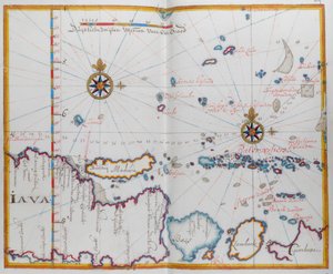 Kaart van de eilanden Java; Madura; Bali en andere eilanden door Dutch School