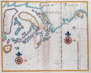 Kaart die een deel van de kust van China en eilanden toont. door Dutch School