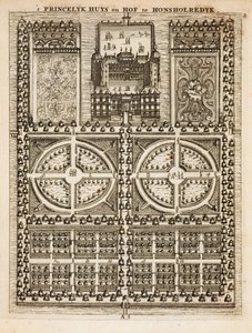Paleis van Honsholredyk, uit De Nederlandse Tuinman door Johann van der Groen, gepubliceerd 1699 door Dutch School