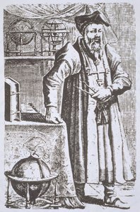 Portret van William Postel (1510-81), uit zijn De Universitate, Leiden, 1643, geïllustreerd in Geschiedenis van de Magie, gepubliceerd eind 19e eeuw door Dutch School