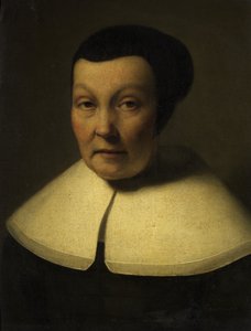 Portret van een oudere dame door Dutch School