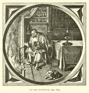 Scène uit Houwelick, door Jacob Cats, 1625 door Dutch School