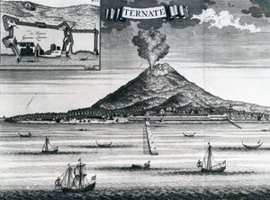 Ternate-eiland, circa 1748 door Dutch School
