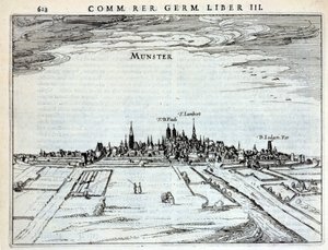 Uitzicht op de stad Munster, uit Rerum Germanicarum, door P. Bertin, Amsterdam 1616 door Dutch School