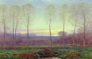 Oktober schemering door Dwight William Tryon